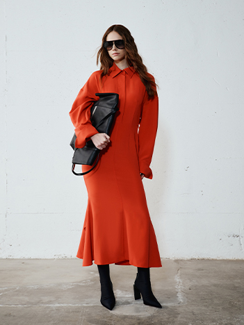 Abito Rosso Midi Intrend