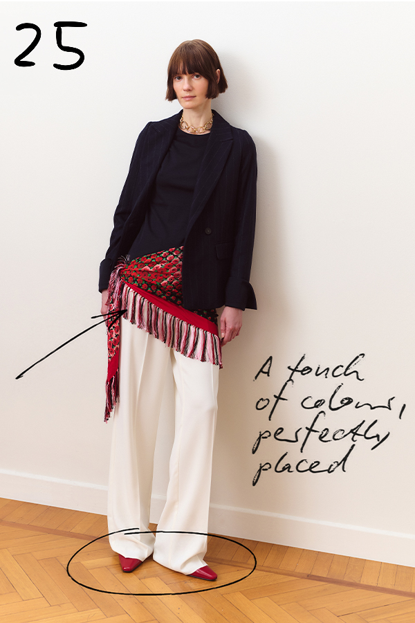 Fringed printed scarf